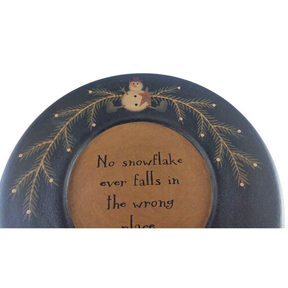 Barbara Lloyd Snowman & Quote "No Snowflake Ever Falls In The Wrong Place" Plate - Picture 8 of 9